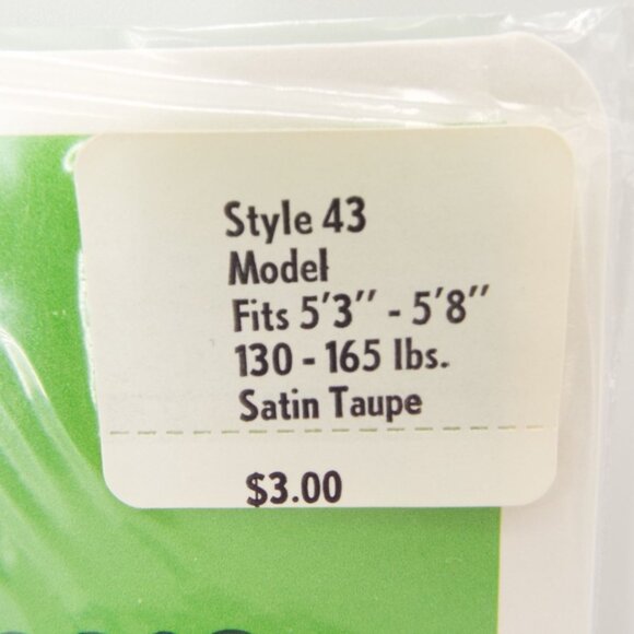 Vintage Pair Round the Clock Pretty Panty Satin Taupe Reinforced Toe Pantyhose - Picture 3 of 6